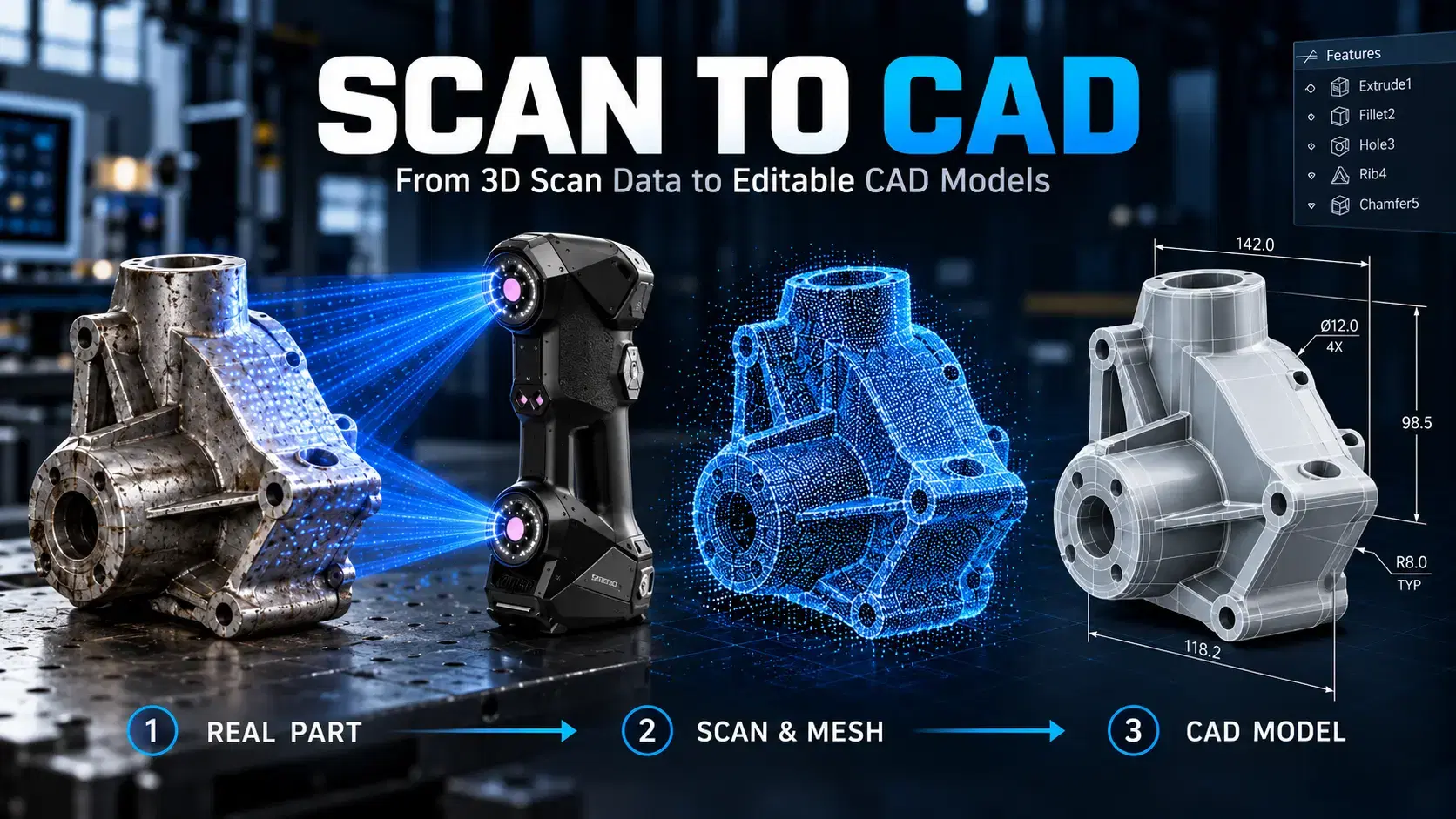 Scan to CAD: How to Convert 3D Scan Data Into CAD Models